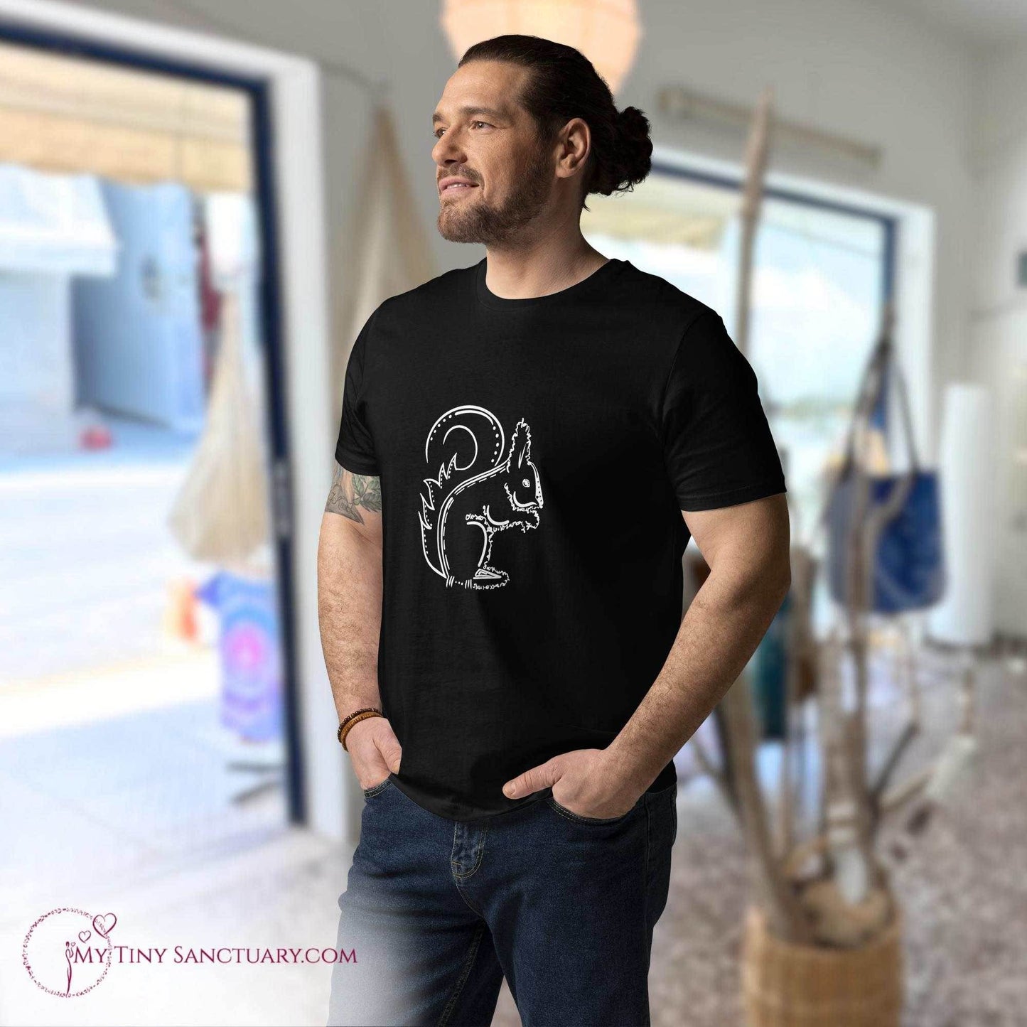 Squirrel Animal Spirit T-Shirt organic cotton for Men - My Tiny Sanctuary