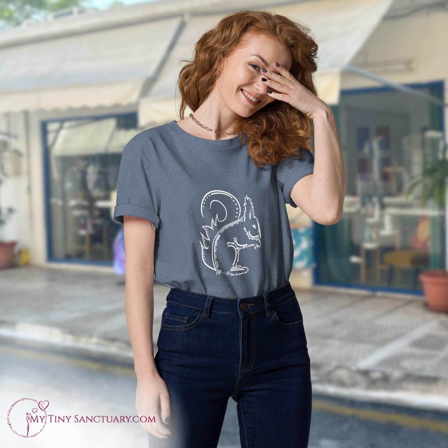 Squirrel Animal Spirit T-Shirt organic cotton for Women - My Tiny Sanctuary