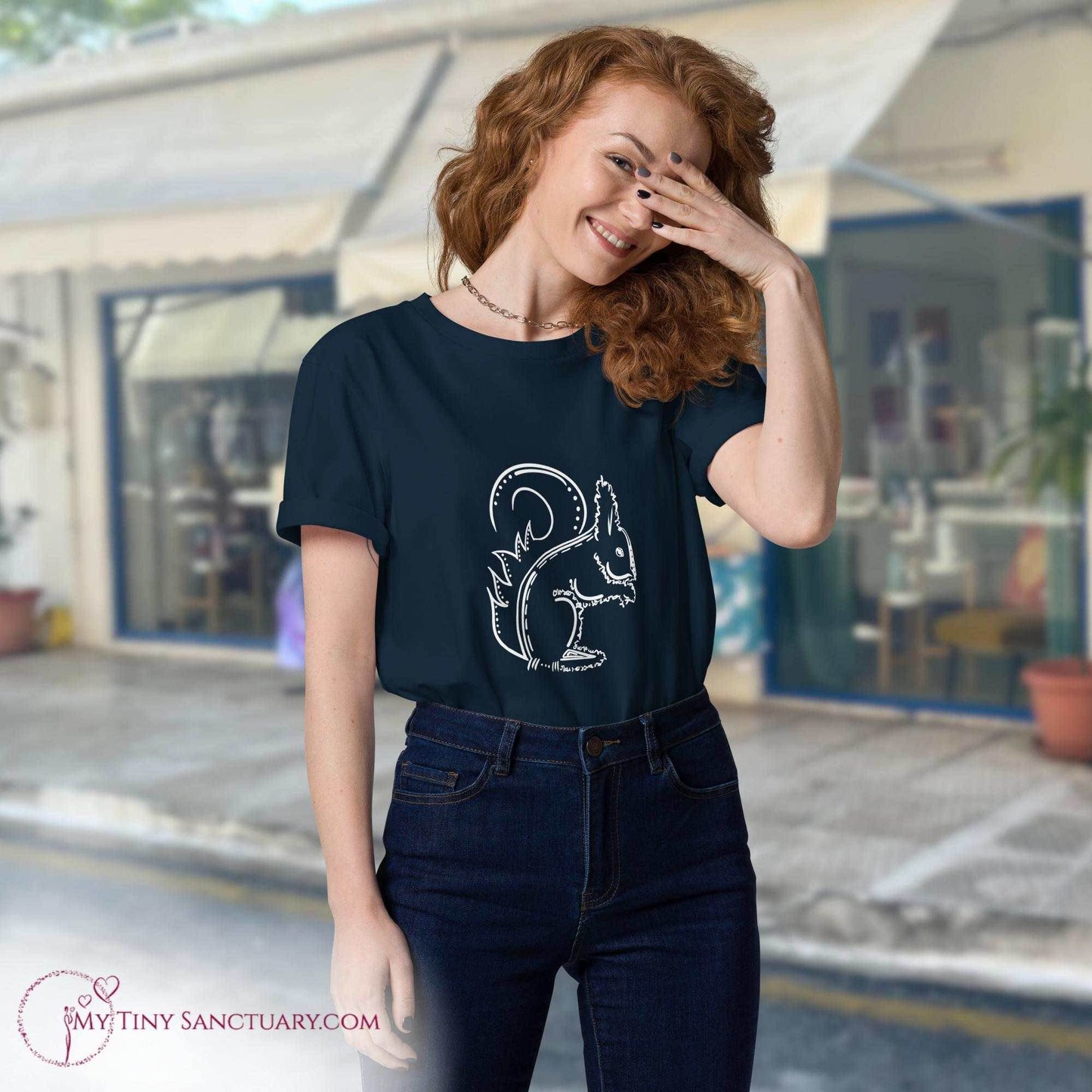 Squirrel Animal Spirit T-Shirt organic cotton for Women - My Tiny Sanctuary