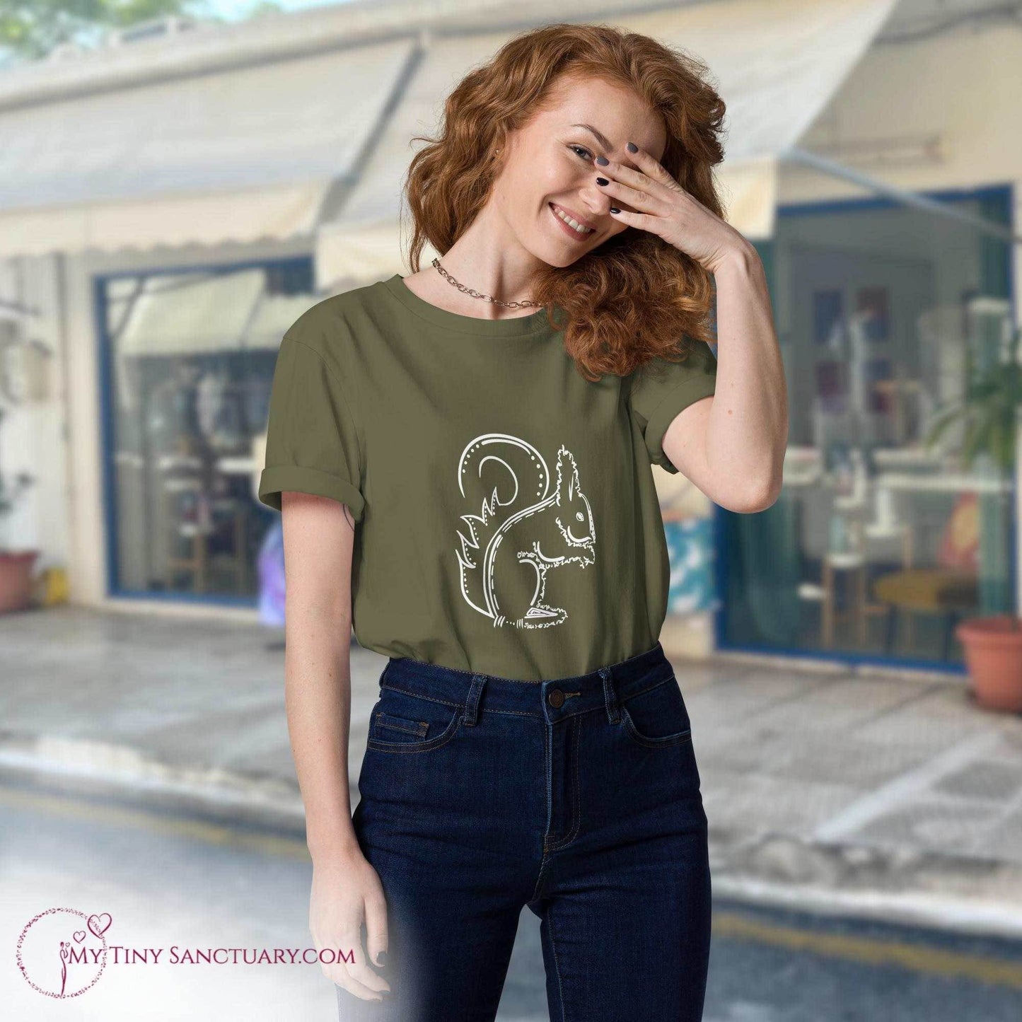 Squirrel Animal Spirit T-Shirt organic cotton for Women - My Tiny Sanctuary