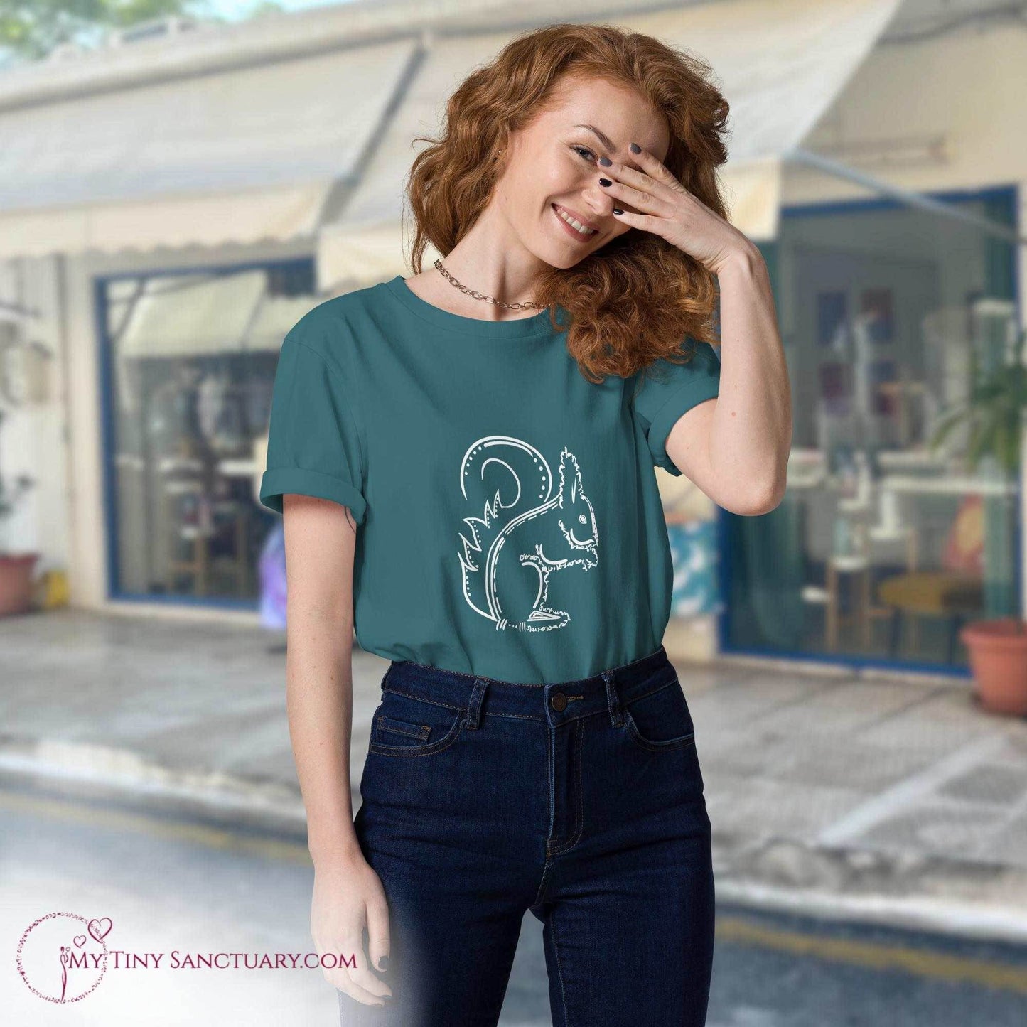 Squirrel Animal Spirit T-Shirt organic cotton for Women - My Tiny Sanctuary