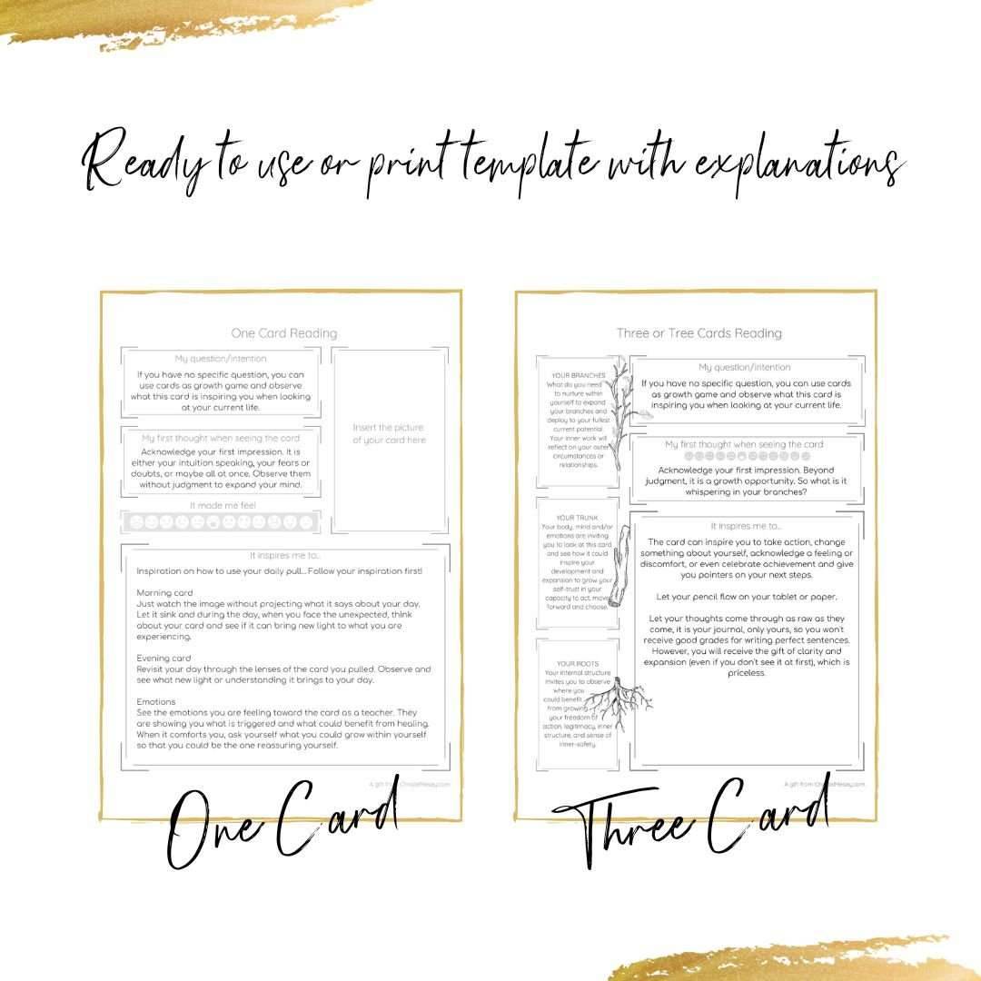 Cards Reading Journal - Digital & Print at Home - My Tiny Sanctuary