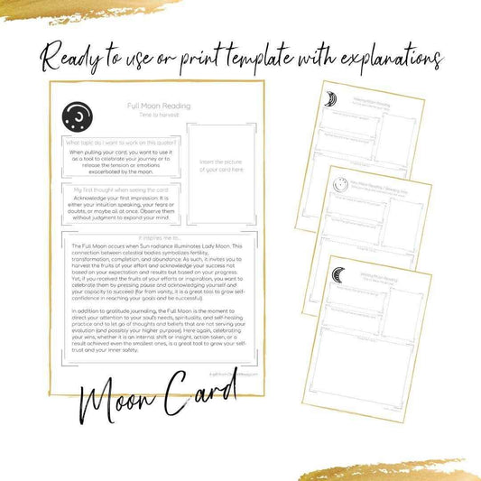 Cards Reading Journal - Digital & Print at Home - My Tiny Sanctuary