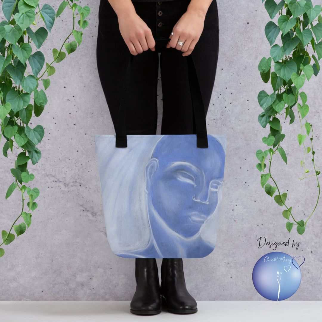 Intuitive Art Tote Bag - OCEAN MAN - Christel Mesey Art