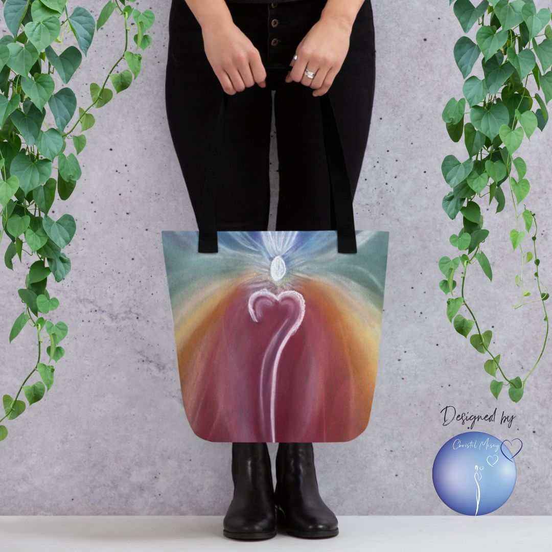 Intuitive Art Tote Bag OM spirit - 100% Organic Denim - My Tiny Sanctuary
