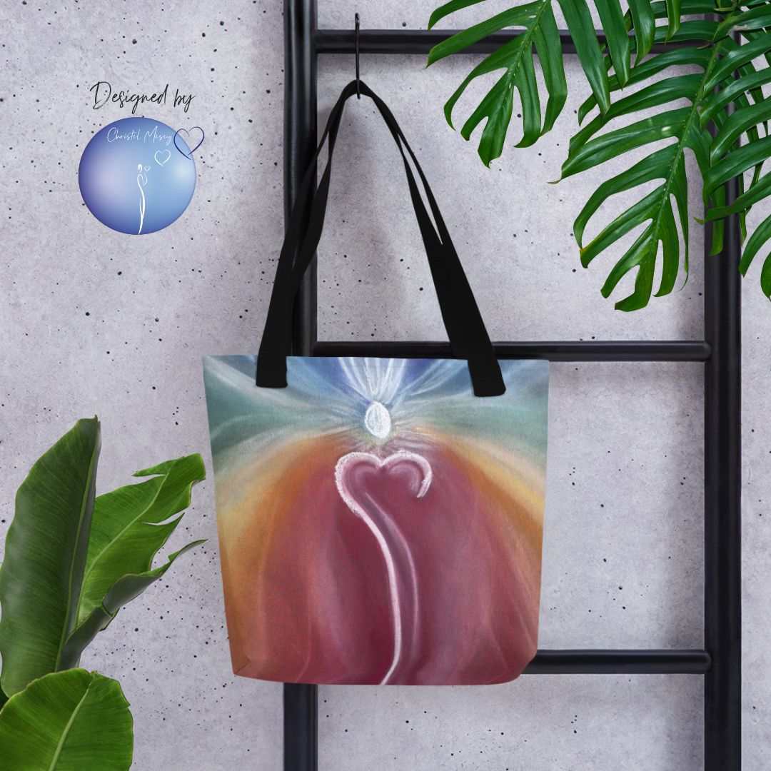 Intuitive Art Tote Bag OM spirit - 100% Organic Denim - My Tiny Sanctuary