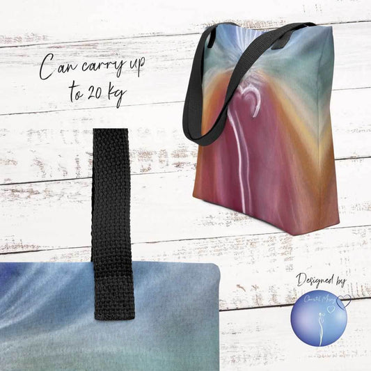 Intuitive Art Tote Bag OM spirit - 100% Organic Denim - My Tiny Sanctuary