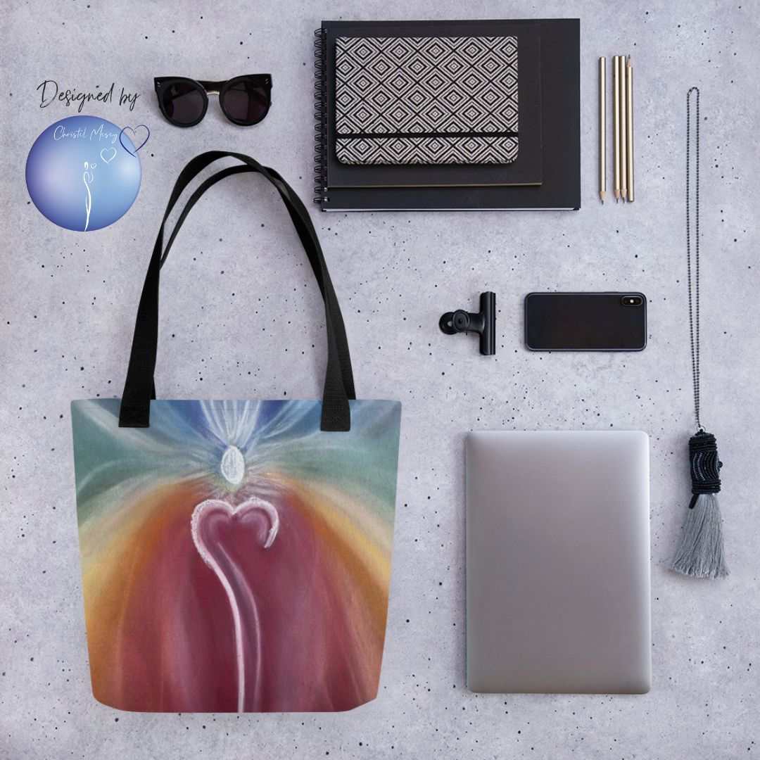 Intuitive Art Tote Bag OM spirit - 100% Organic Denim - My Tiny Sanctuary
