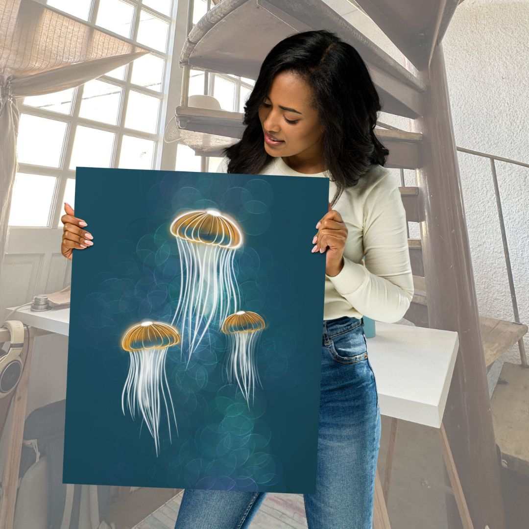 Jellyfish Dancing l Jellyfish Illustration l Water Creatures Collection