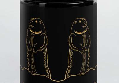 Marmot Animal Spirit Black Glossy Mug With Motivational Quote