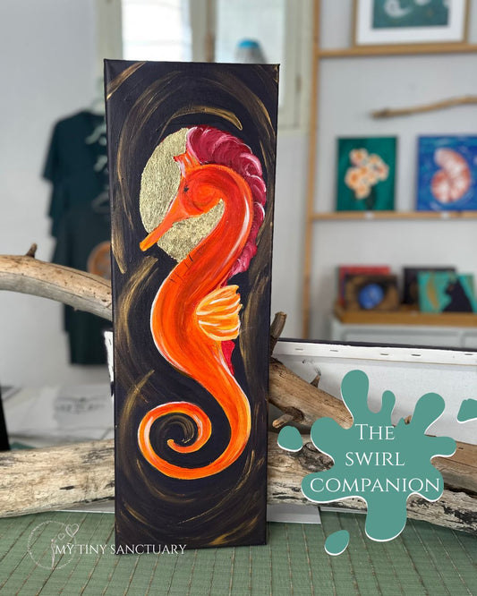 Seahorse The Swirl Companion • 20 x 60 cm • Original Acrylic Painting