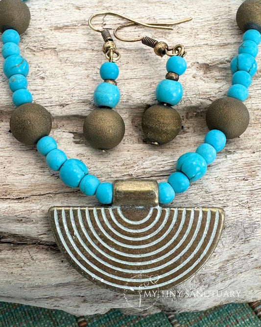 Bronze Age Necklace & Earrings • Timeless Design of Earth • Handmade upon order