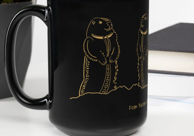 Marmot Animal Spirit Black Glossy Mug With Motivational Quote