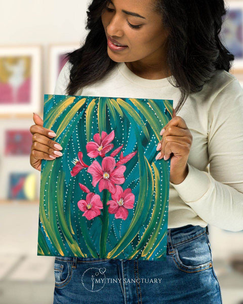 Oleander Flower Blooming Poster (framed or unframed) - My Tiny Sanctuary