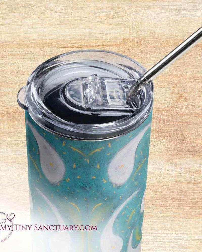 Multidimensional Light Code Isotherm Tumbler with reusable straw - My Tiny Sanctuary