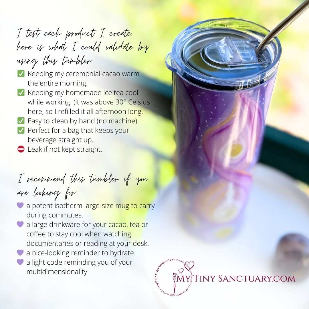 Divine Feminine Isotherm Tumbler with reusable straw