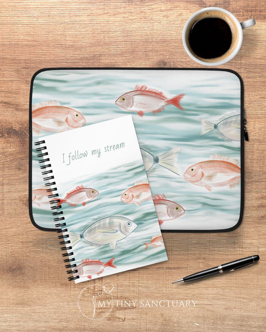 Aegean Sea Fishes - Working Fish Combo: Laptop Sleeve and Notebook - Save 5€