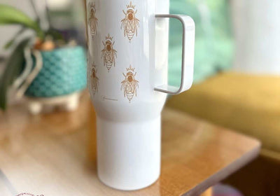 Bee Spirit Travel Mug Isotherm Stainless Steel with a handle - My Tiny Sanctuary
