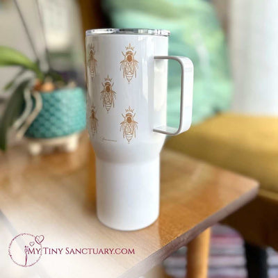 Bee Spirit Travel Mug Isotherm Stainless Steel with a handle - My Tiny Sanctuary