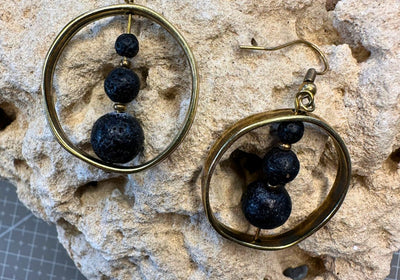 Black Lava Loop Earring • Grounding to Fly Further
