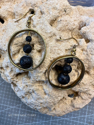 Black Lava Loop Earring • Grounding to Fly Further