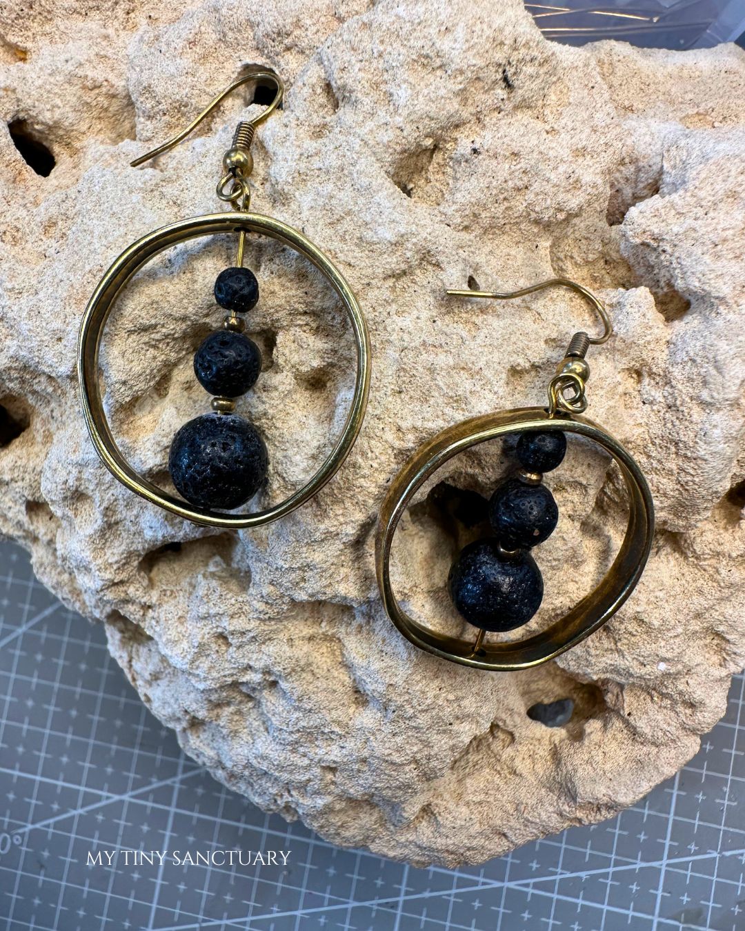 Black Lava Loop Earring • Grounding to Fly Further