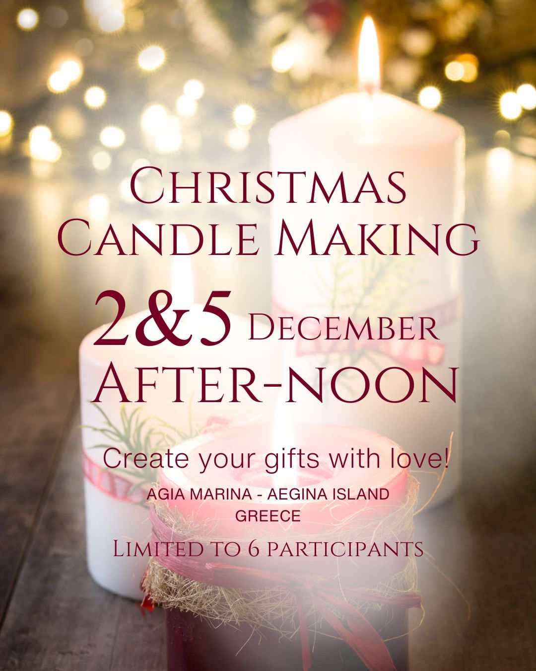 Christmas Candle-Making Workshop in Agia Marina on Aegina Island in Greece