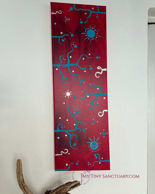 Cosmic Ocean Tale Acrylic Painting on Canva | Size 59.5 x 20 cm