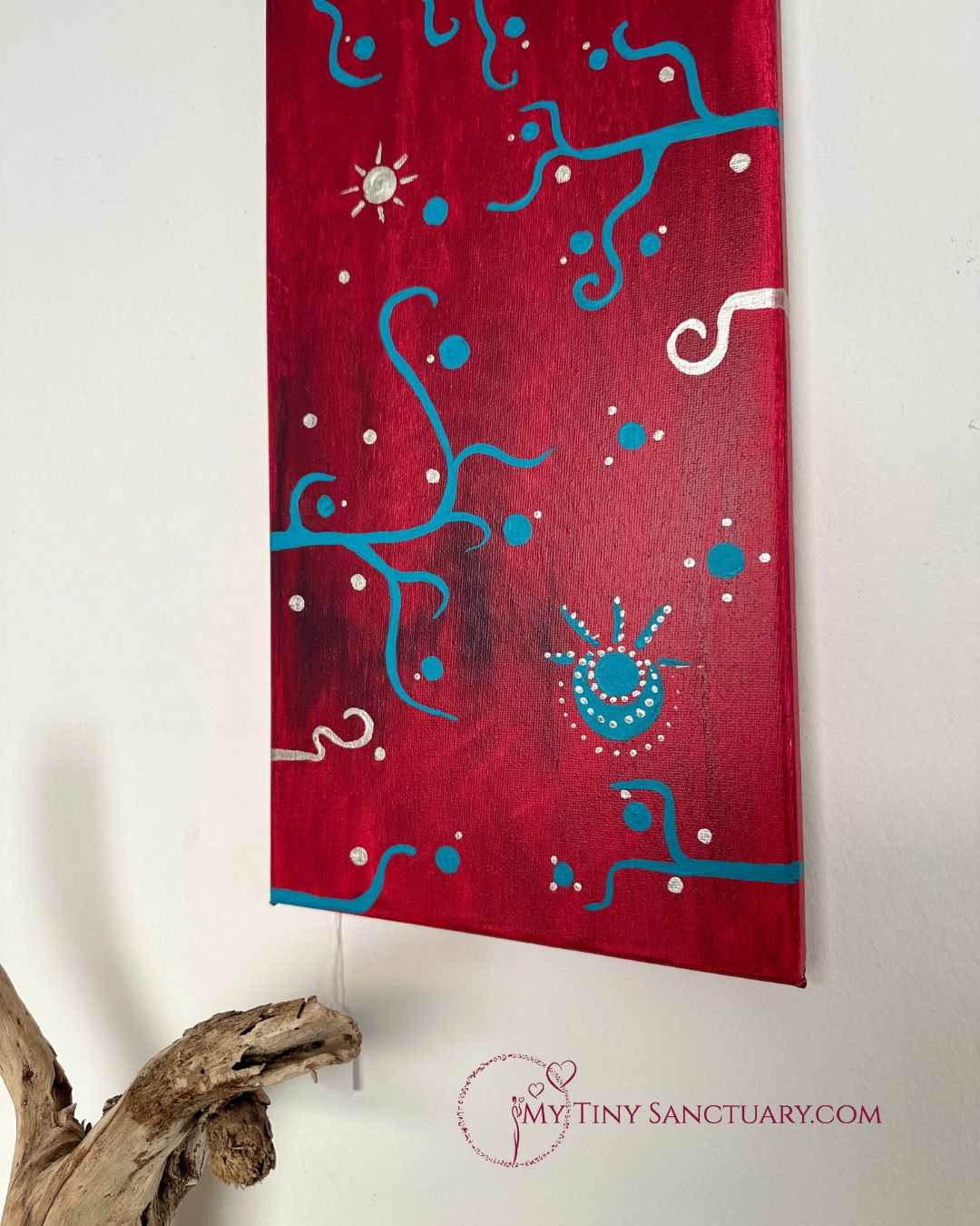 Cosmic Ocean Tale Acrylic Painting on Canva | Size 59.5 x 20 cm