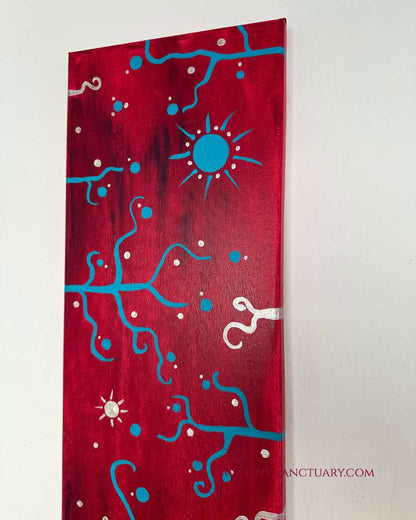 Cosmic Ocean Tale Acrylic Painting on Canva | Size 59.5 x 20 cm