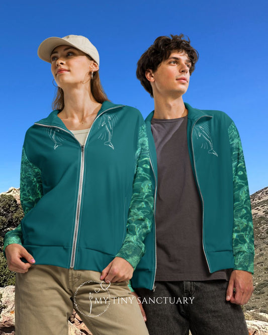 Dolphin Animal Spirit Track Jacket • Eco Responsible • Sizes 2XS to 6XL