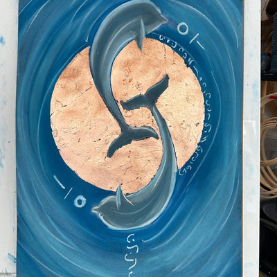 Dolphin Spirit: Finding the Balance Within | Pastel Chalk 50x70 cm - My Tiny Sanctuary