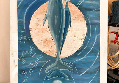 Dolphin Spirit: Recalibrate Your Inner Compass | Pastel Chalk 50x70 cm - My Tiny Sanctuary