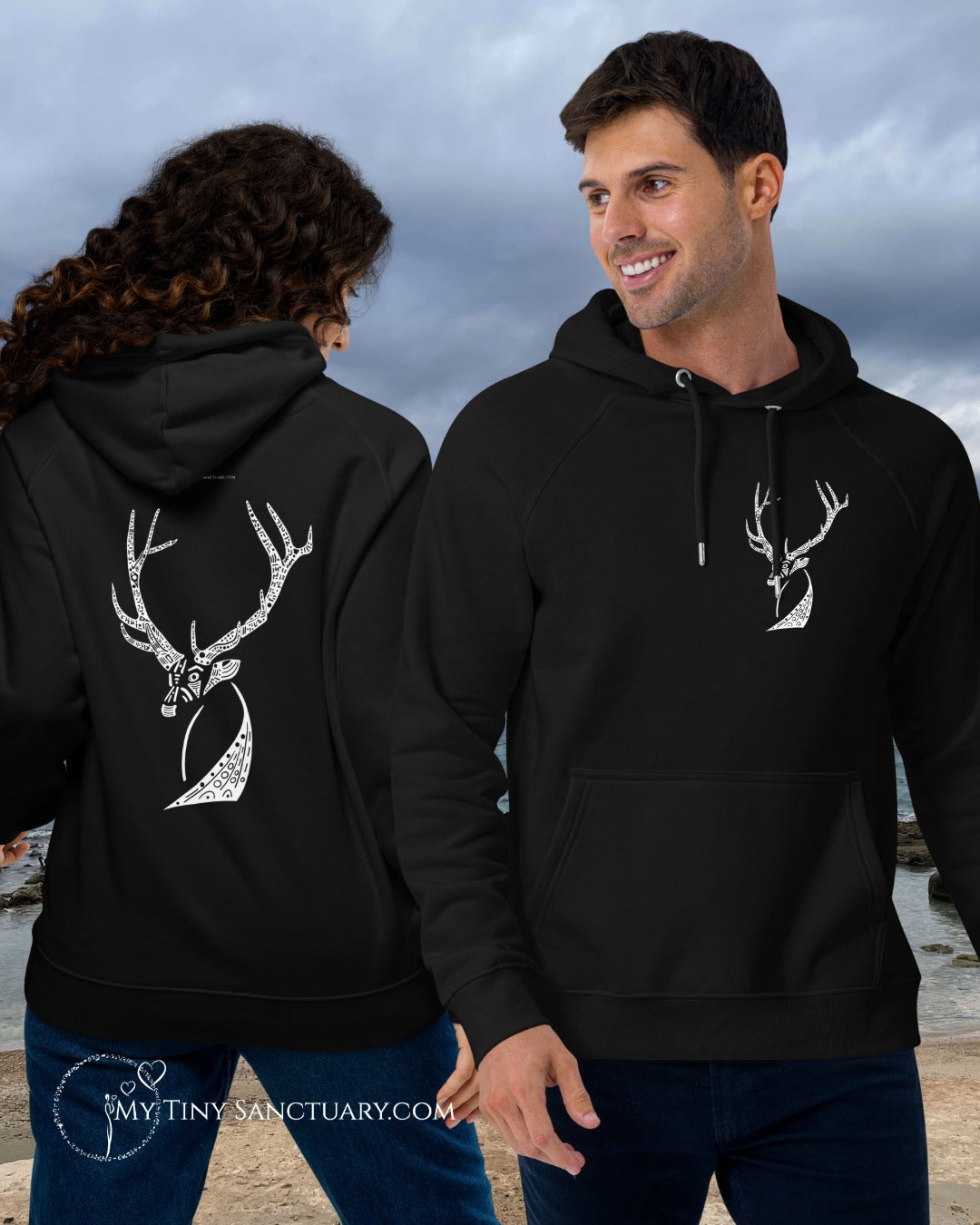 Elk Spirit Animal Hoodie • Be Present and Trust Your Antennas • Unisex