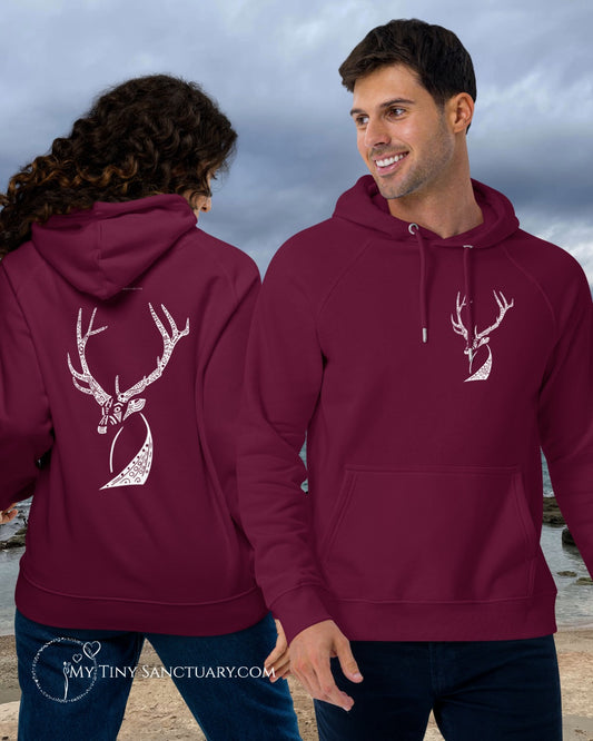 Elk Spirit Animal Hoodie • Be Present and Trust Your Antennas • Unisex
