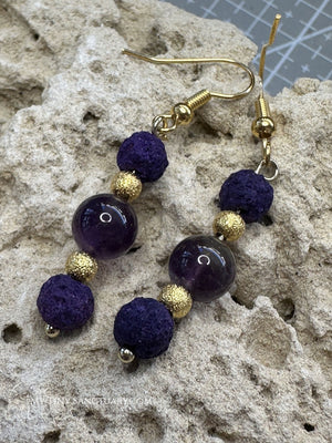 The Empress Amethyst Earrings - Deep Purple Dangle My Tiny Sanctuary