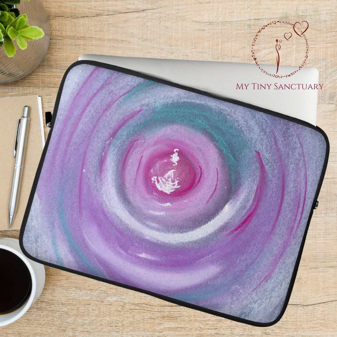 Laptop Sleeve Inner Peace 13" or 15" padded with faux-fur interior