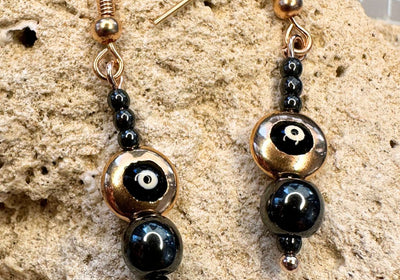 Mati Eye with Hematite 🧿 An Elegant Grounding and Protective Greek Eye