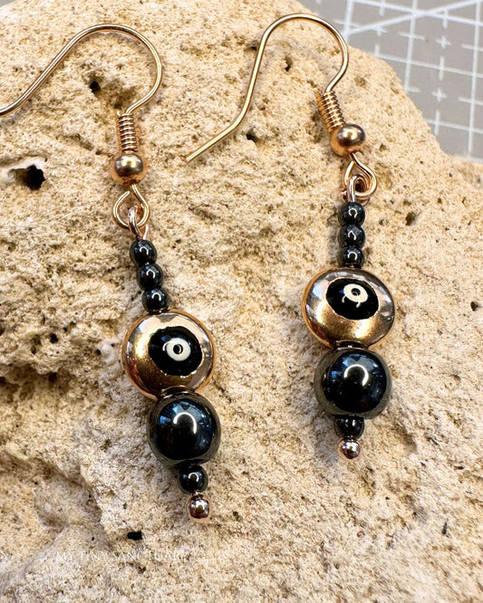 Mati Eye with Hematite 🧿 An Elegant Grounding and Protective Greek Eye
