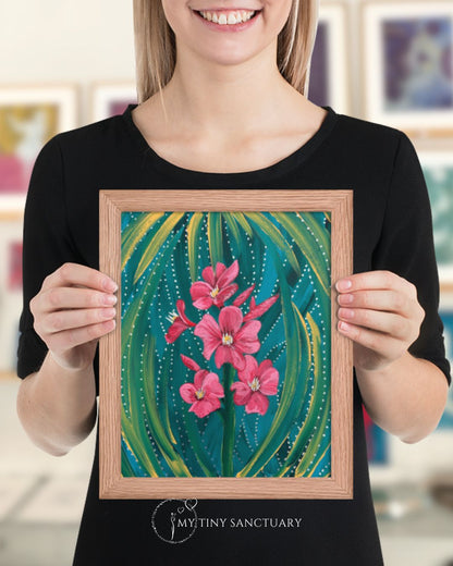 Oleander Flower Blooming Poster (framed or unframed) - My Tiny Sanctuary