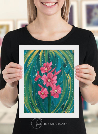 Oleander Flower Blooming Poster (framed or unframed) - My Tiny Sanctuary