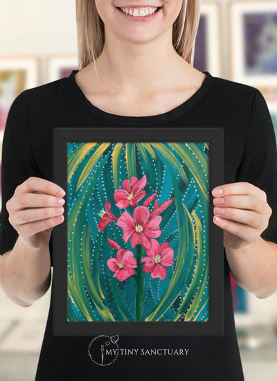 Oleander Flower Blooming Poster (framed or unframed) - My Tiny Sanctuary