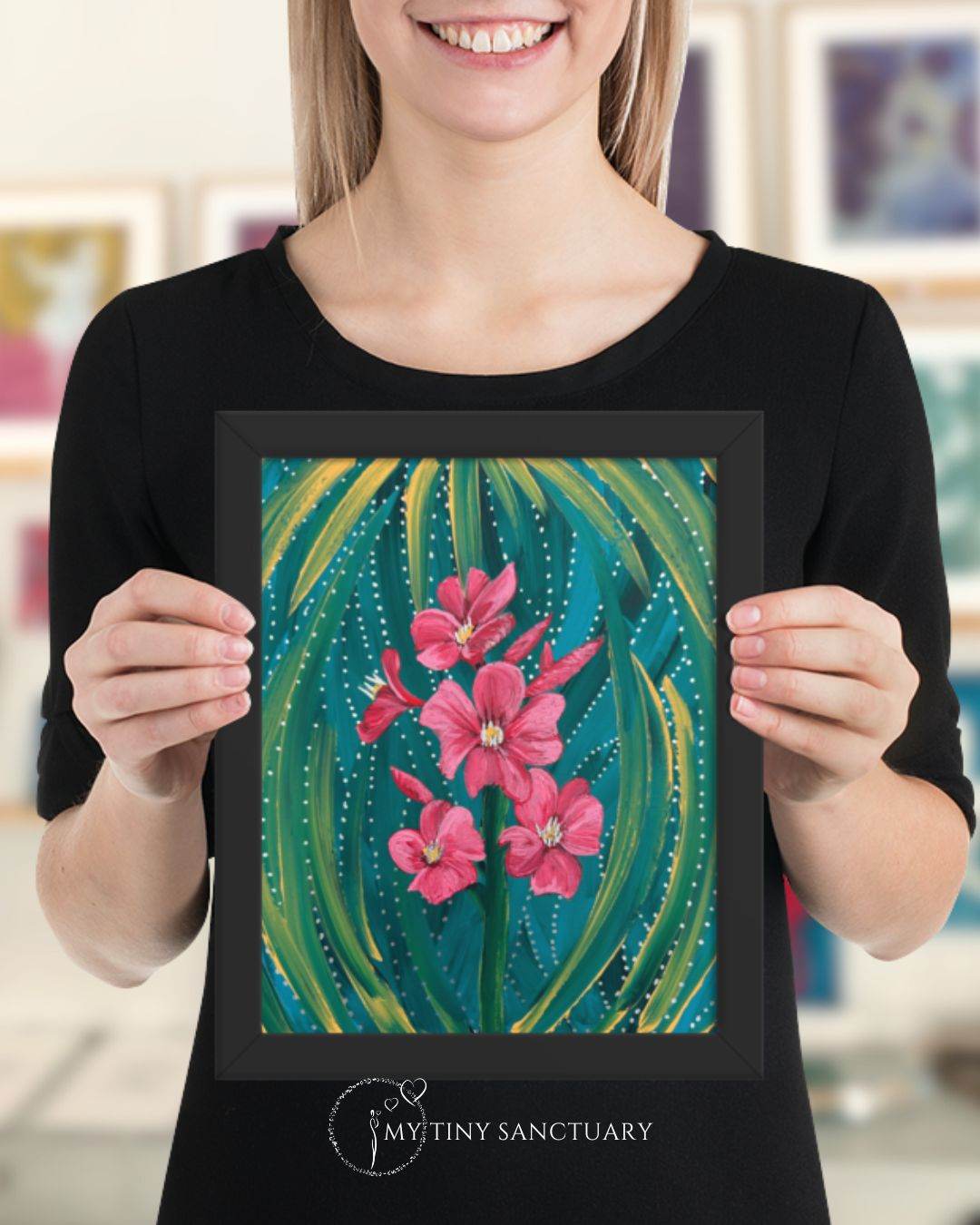 Oleander Flower Blooming Poster (framed or unframed) - My Tiny Sanctuary