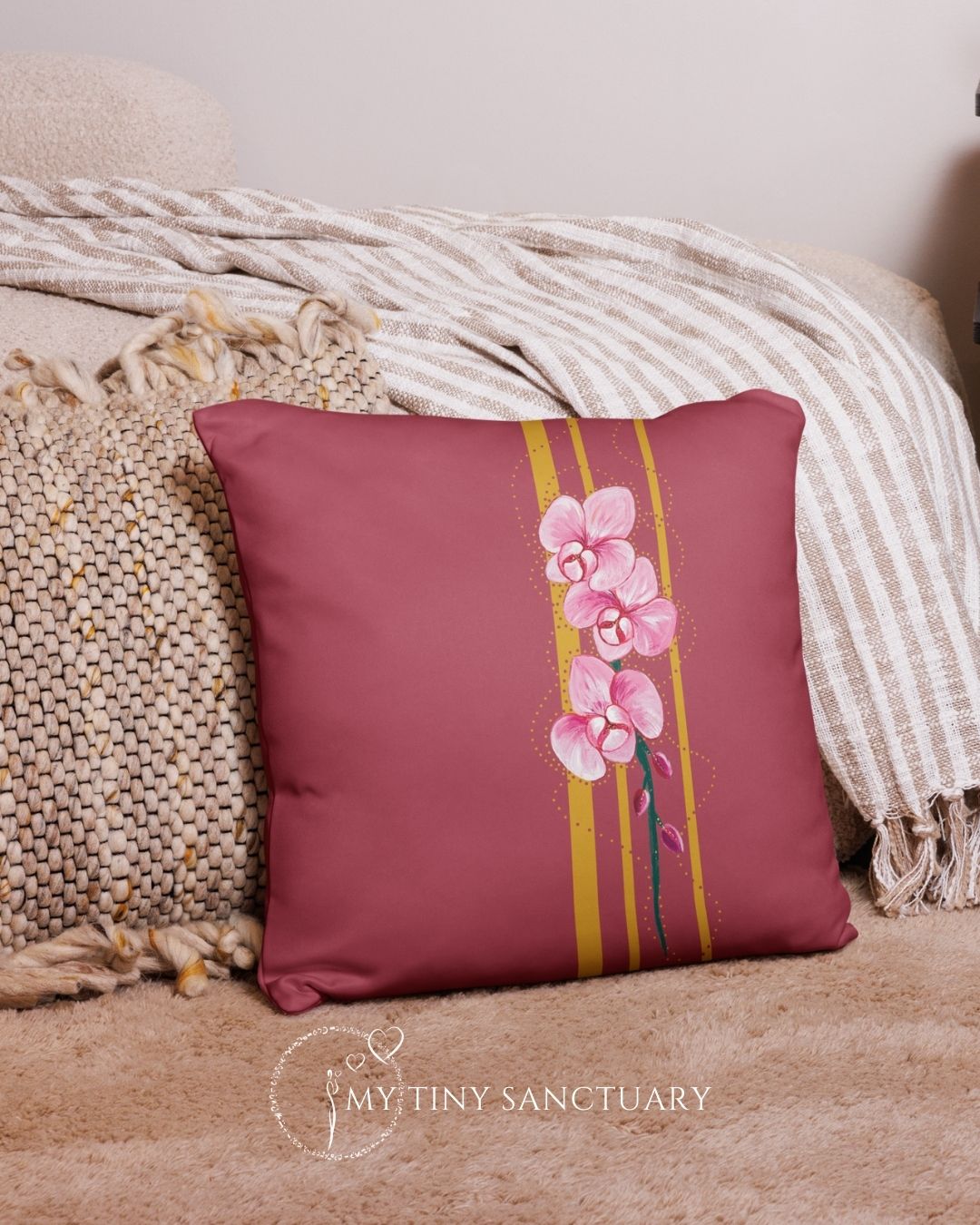 Orchid Cushion | Mindful Home Decor 3 Sizes Available