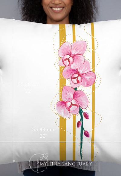 Orchid Cushion • 3 Sizes Available, With or Without Filling - My Tiny Sanctuary