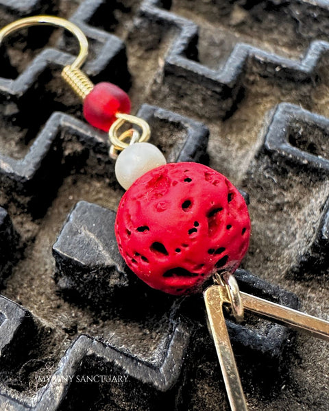 Red Lava Earrings | Grounding Crystal Jewelry for Christmas