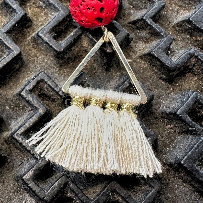 Red Lava Earrings | Grounding Crystal Jewelry for Christmas