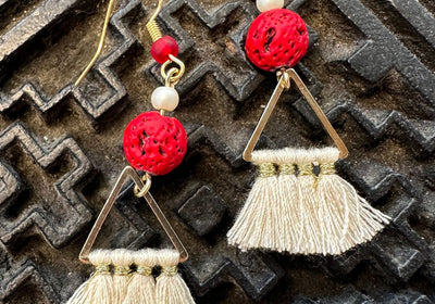Red Lava Earrings | Grounding Crystal Jewelry for Christmas