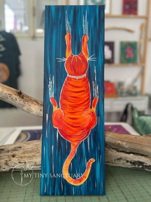 Scratchy Cat Original Painting • 20 x 60 cm • Acrylic - My Tiny Sanctuary