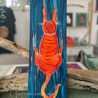 Scratchy Cat Original Painting • 20 x 60 cm • Acrylic